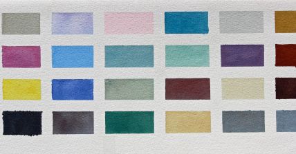 watercolour mixing chart, limited palette, colour Mix recipes, debiriley.com
