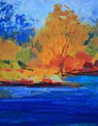shoreline pastel landscape painting, debiriley.com