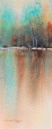 cobalt teal blue pg50, reflections, landscapes, watercolor tips, beginners guide, debiriley.com