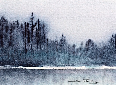 Daniel Smith watercolours, Indigo, cobalt teal blue, landscapes, debiriley.com 