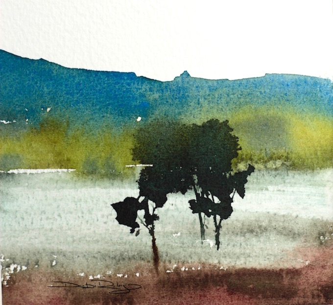 painting watercolor trees, beginners techniques, debiriley.com