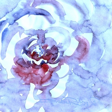 watercolor flowers in purples and reds, debi riley watercolor art 