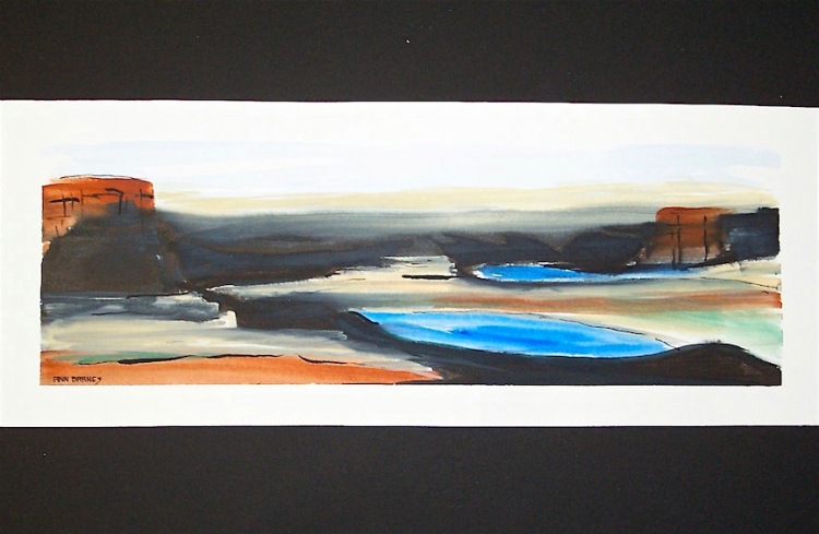 contemporary easy watercolor landscape, debi riley watercolor art workshops, 
