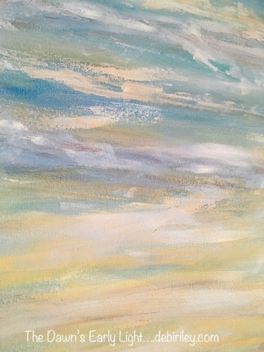 oil painting, sky clouds, dawns early light, debiriley.com