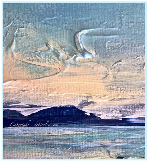 acrylic impressionist seascape painting, palette knife art, debiriley.com 