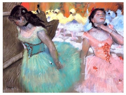 Degas pink and cobalt teal dancers, flowers dance, macro flower photography, debiriley.com